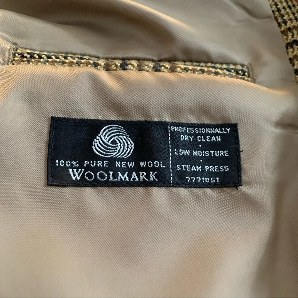 VINTAGE Club Room by Charter Club Houndstooth Wool Sport Coat Size 46L